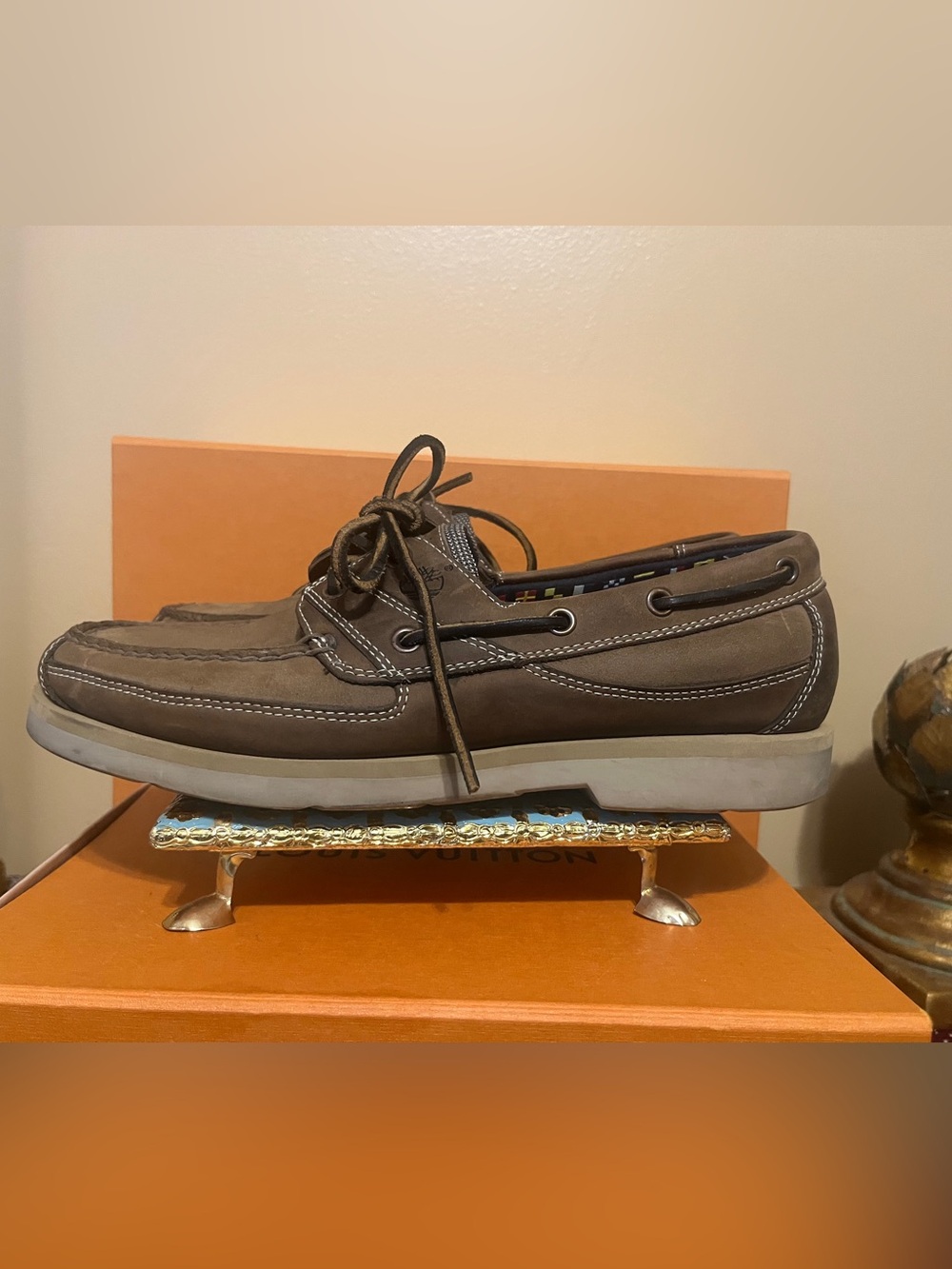 Timberland Men’s Classic Two-eye Brown Boat Shoes Leather Size 10.5 M 71021